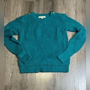 Teal Ribbed Women's Sweater